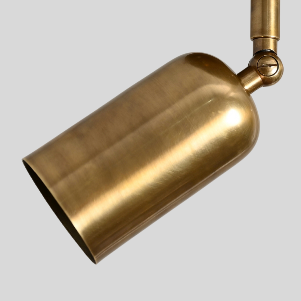 Brass Adjustable Rounded Cylinder Spot Light - Directional Minimalist Ceiling Light