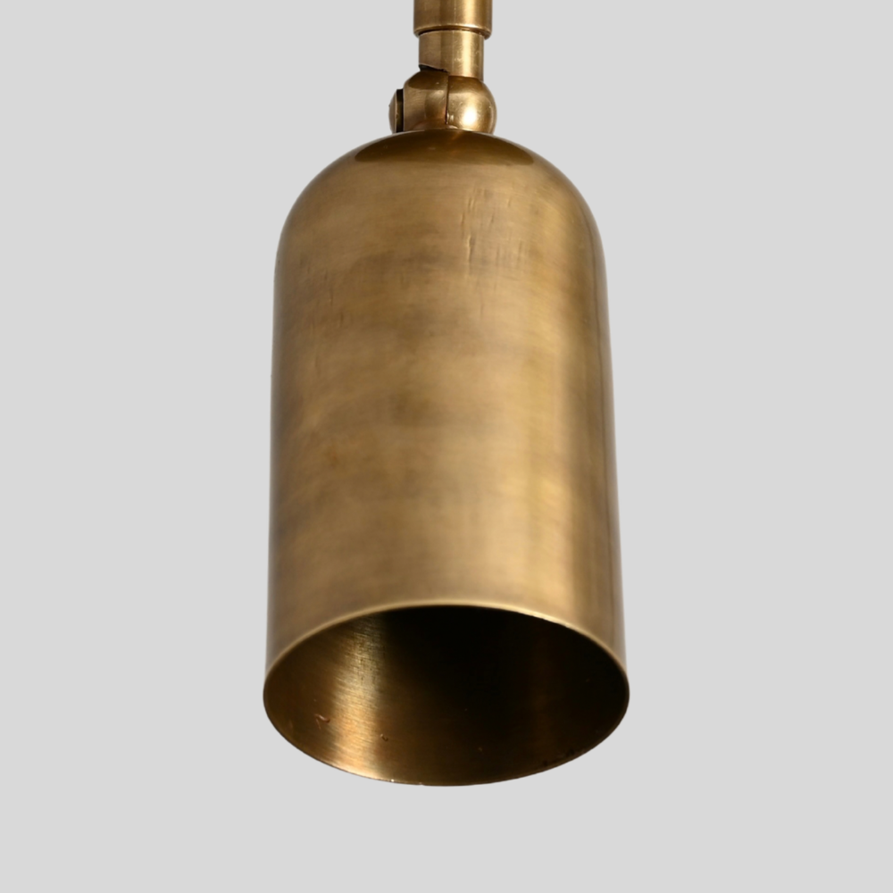 Brass Adjustable Rounded Cylinder Spot Light - Directional Minimalist Ceiling Light