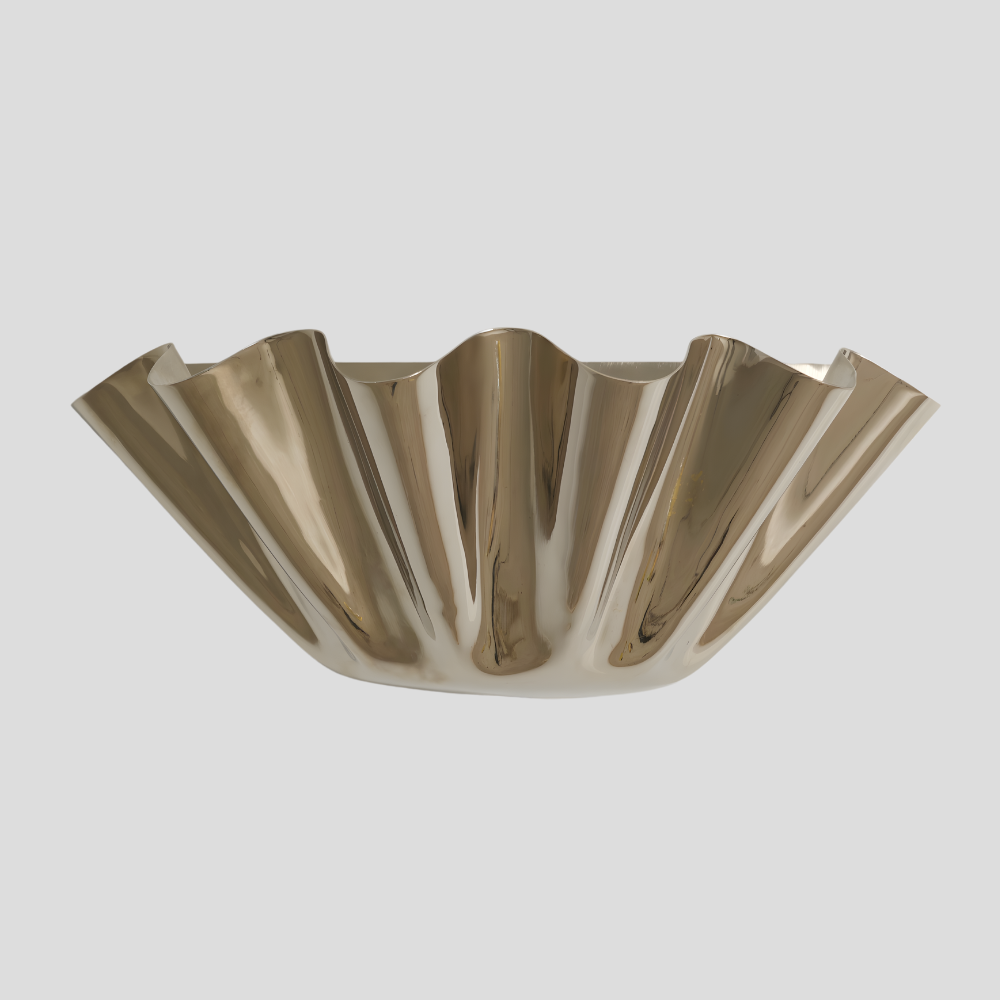 handmade modern half flower wall sconce on a grey background.