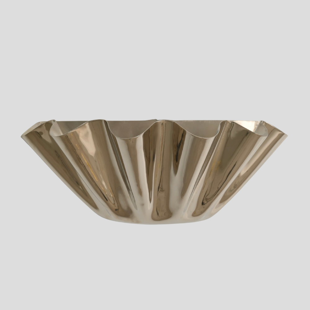 handmade modern half flower wall sconce on a grey background.
