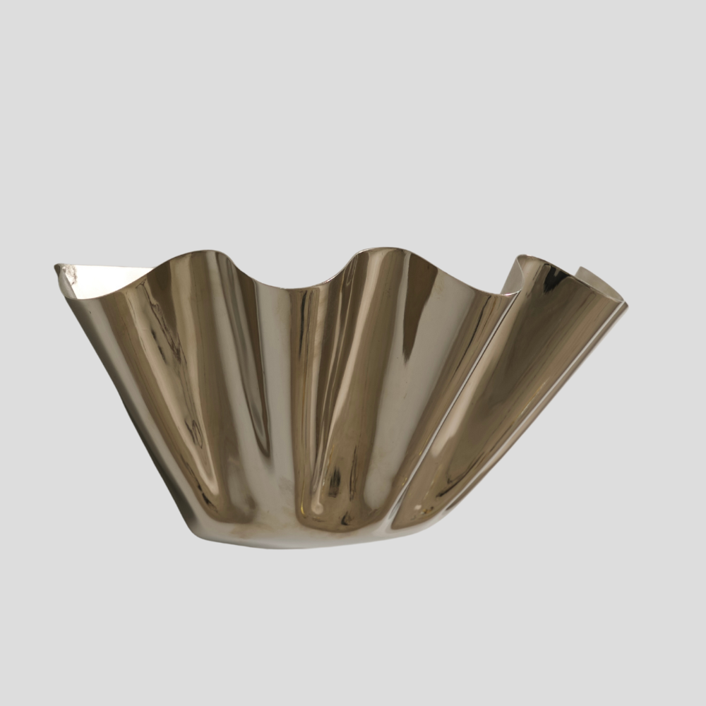 handmade modern half flower wall sconce on a grey background.