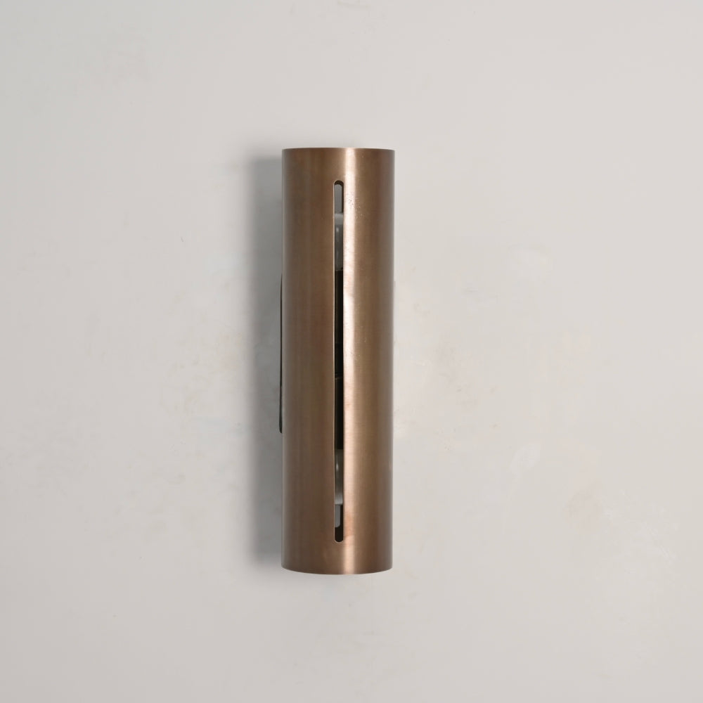 Cylinder Light Brass Wall Sconce Tube - Cut Shade