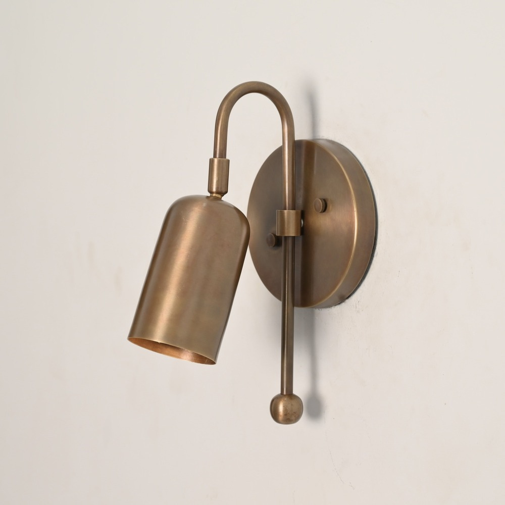 Adjustable Wall Sconce - Brass Gooseneck Wall Spotlight