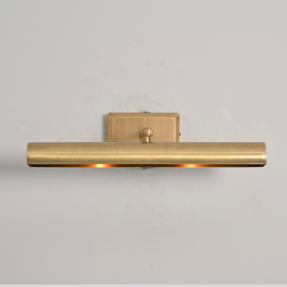 Half Round Shade & Pivoting Swing Arm - Brass Picture Light