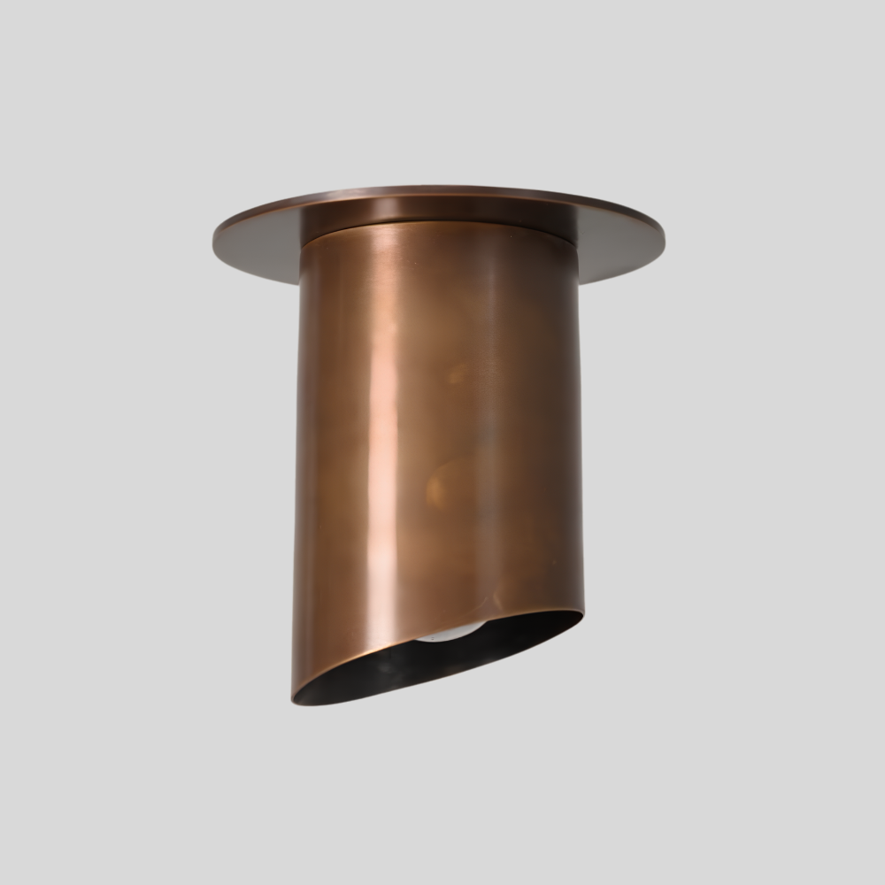 Brass Cut Cylinder Spot Light - Cylinder Flush Mount Ceiling Light