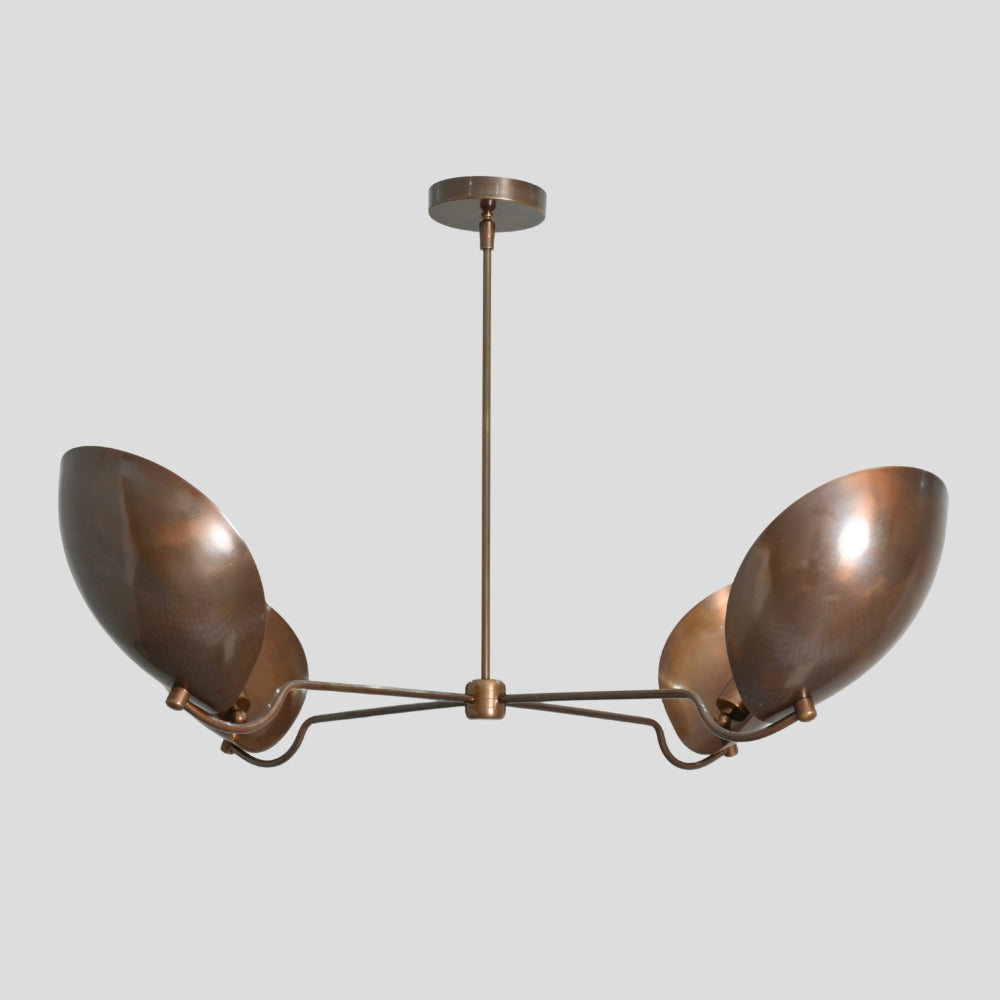 Mid Century Modern Brass Chandelier Handmade 4 Light Italian Sputnik Lamp Vintage Ceiling Light