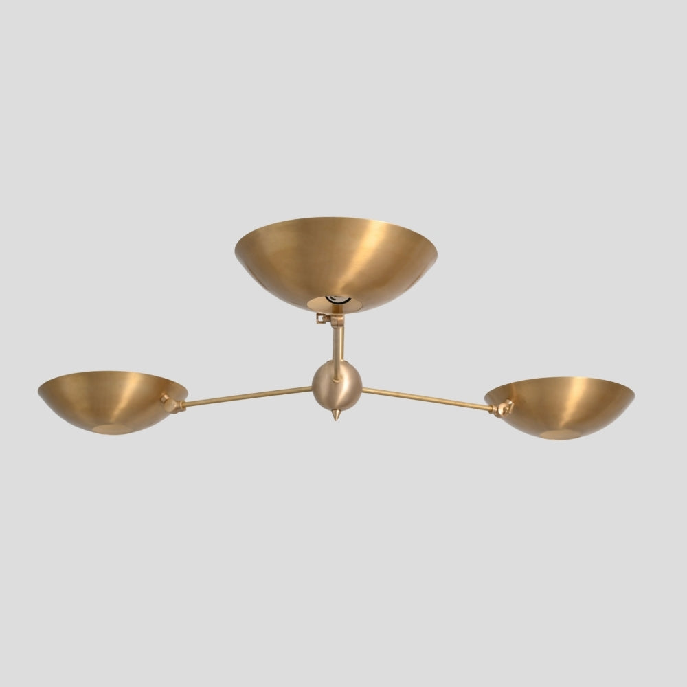 Three Arm Disc Semi Flush Mount