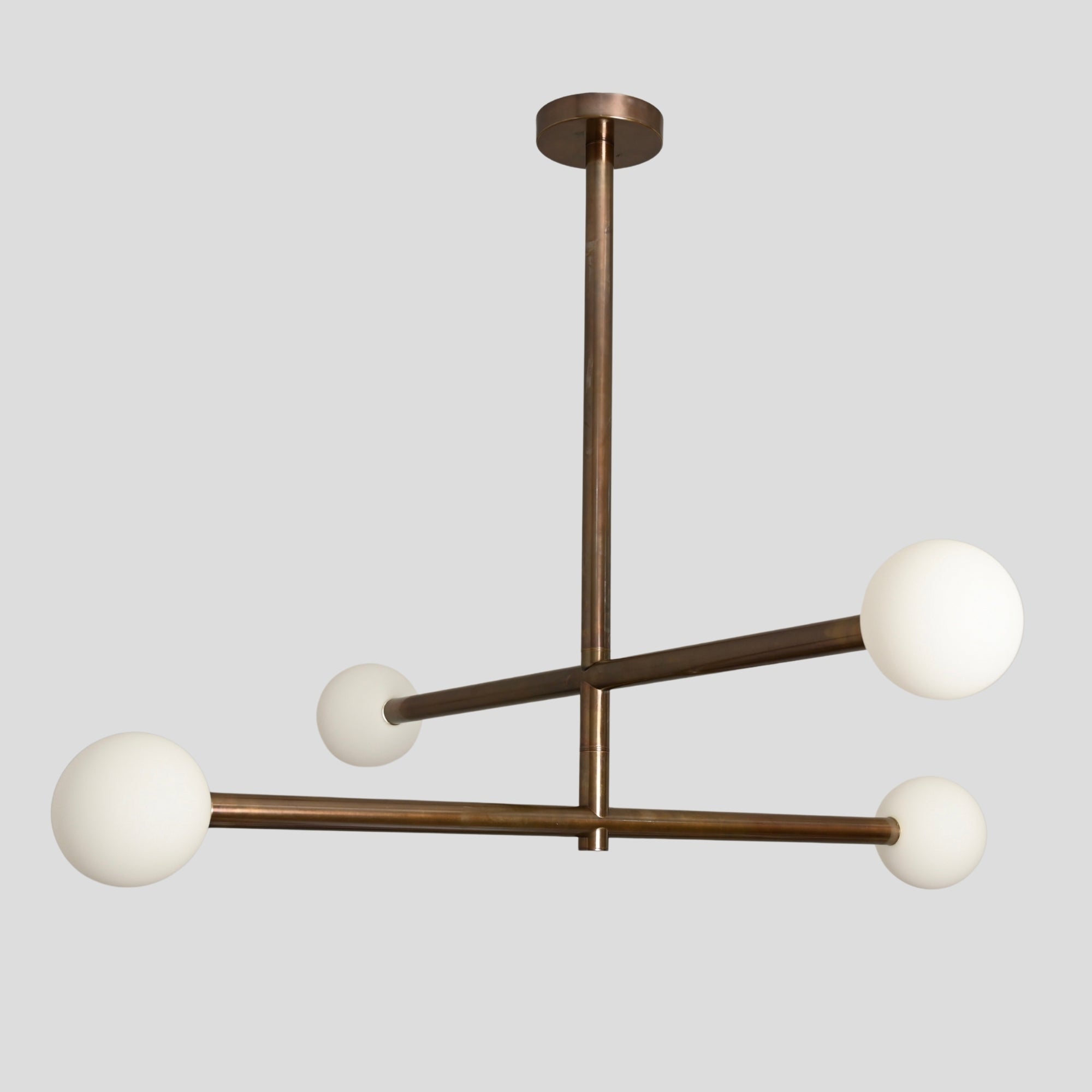 Brass Chandelier Ceiling Light Glass Globe - 4 Light Dining Room