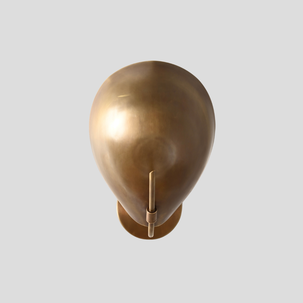 Modern Brass Curved Dome Sconce - Mid Century Shield Shade Wall Lamp