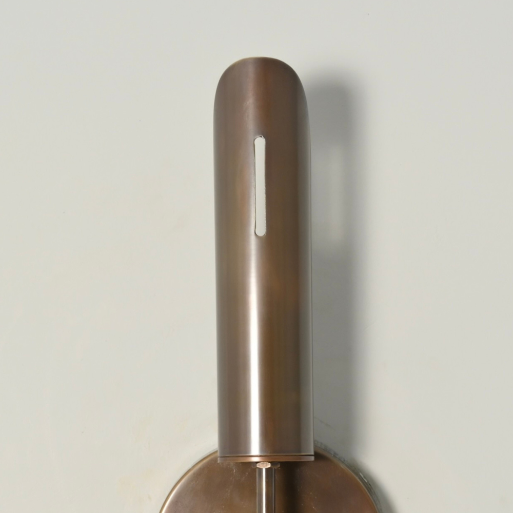 Two Light Brass Tube Wall Sconce - Double Vertical Cylinder Wall Lamp