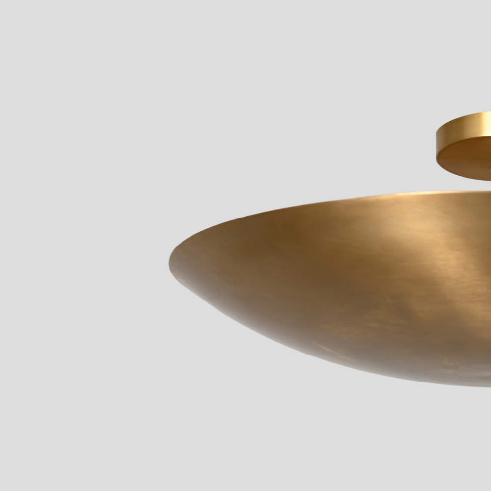Modern Brass Dome - Semi Flush Mount Chandelier