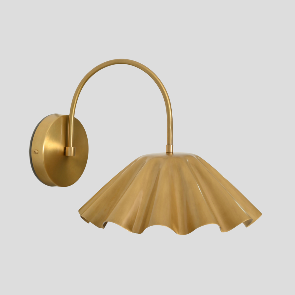 Flower Wall Sconce - Modern Curved Brass Light