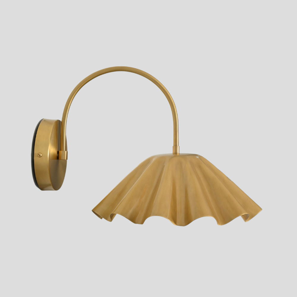 Flower Wall Sconce - Modern Curved Brass Light