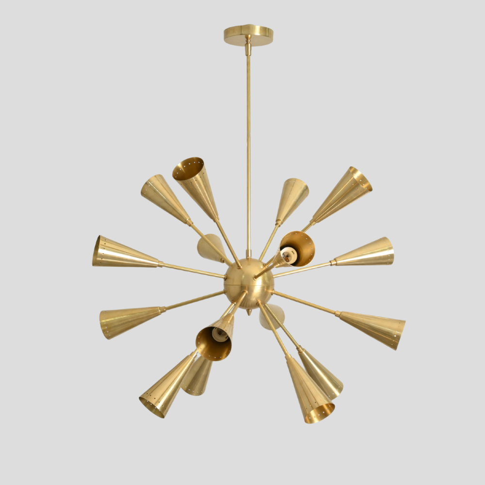 16 Light Brass Chandelier - Modern Ceiling Light