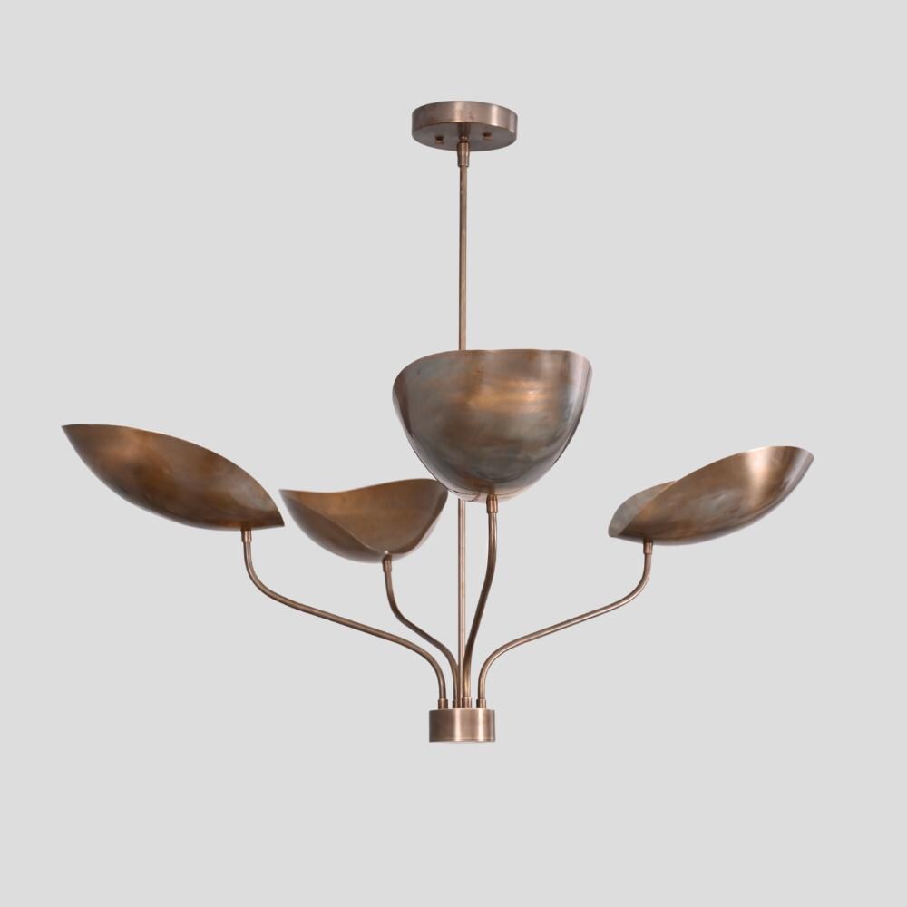 A modern mid century ceiling light on a gray background designed by LightCove