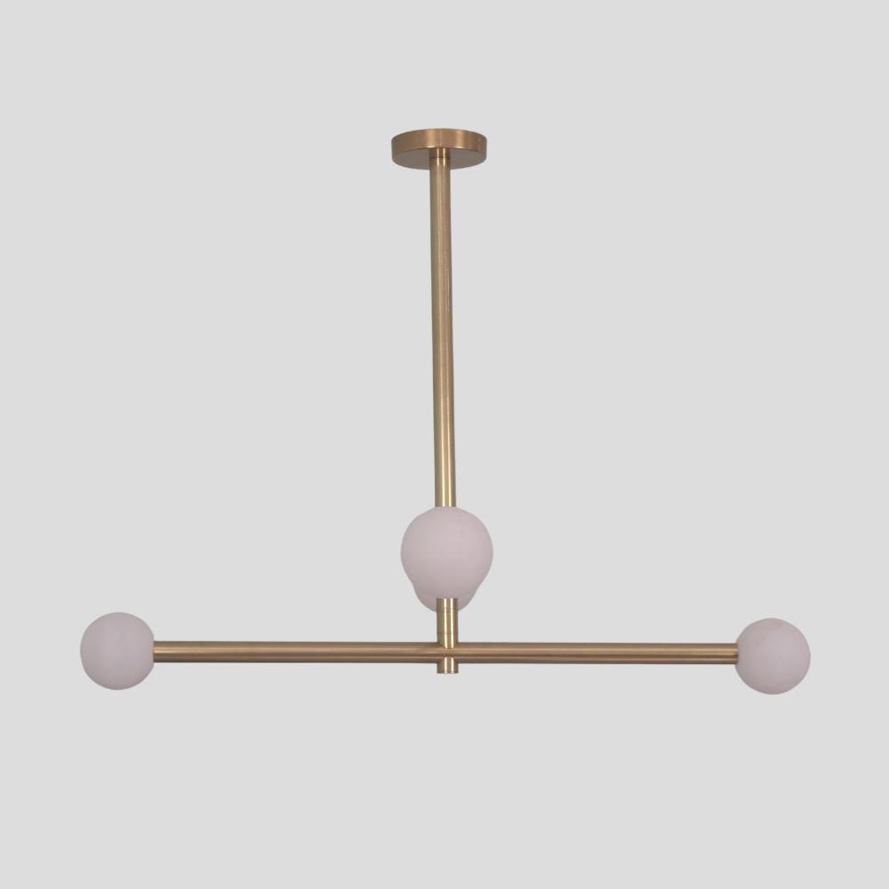 Mid century minimalist brass globe ceiling light by LightCove