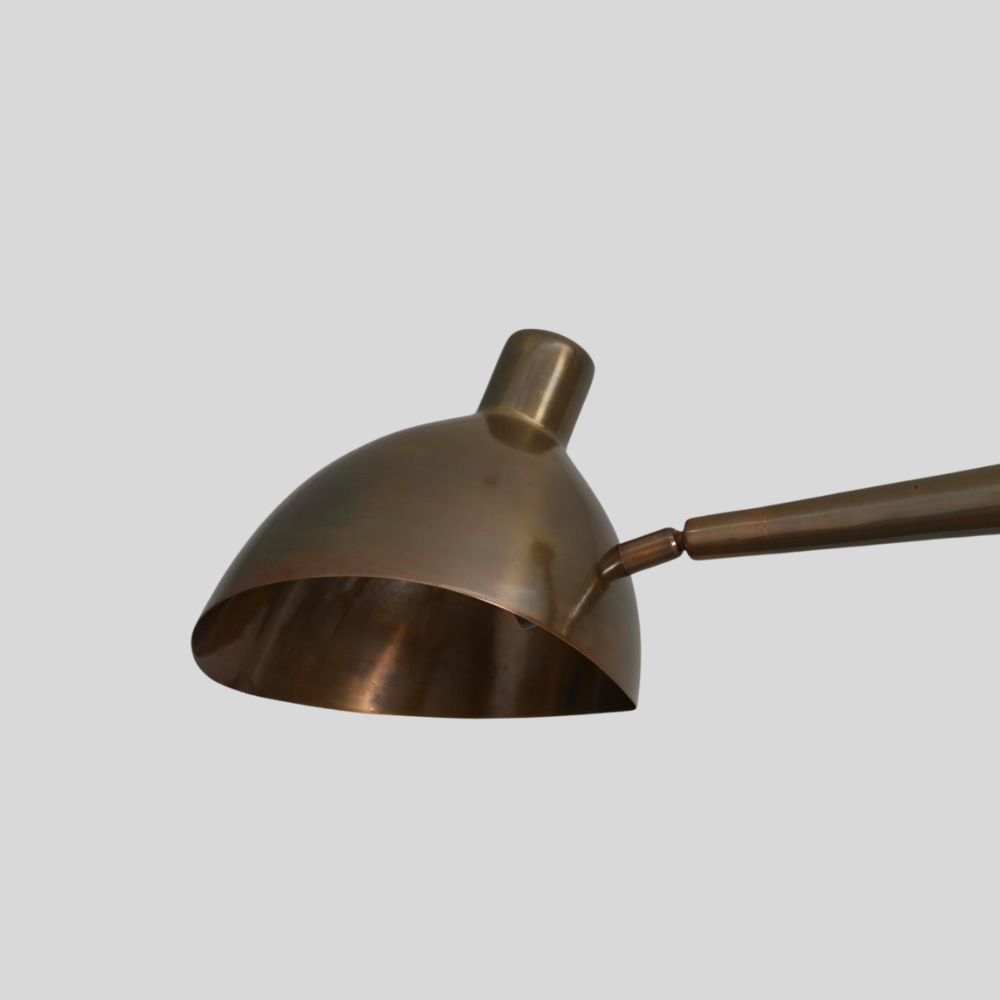 4 Light Brass Linear Chandelier - Mid Century Dome Shade Ceiling Light