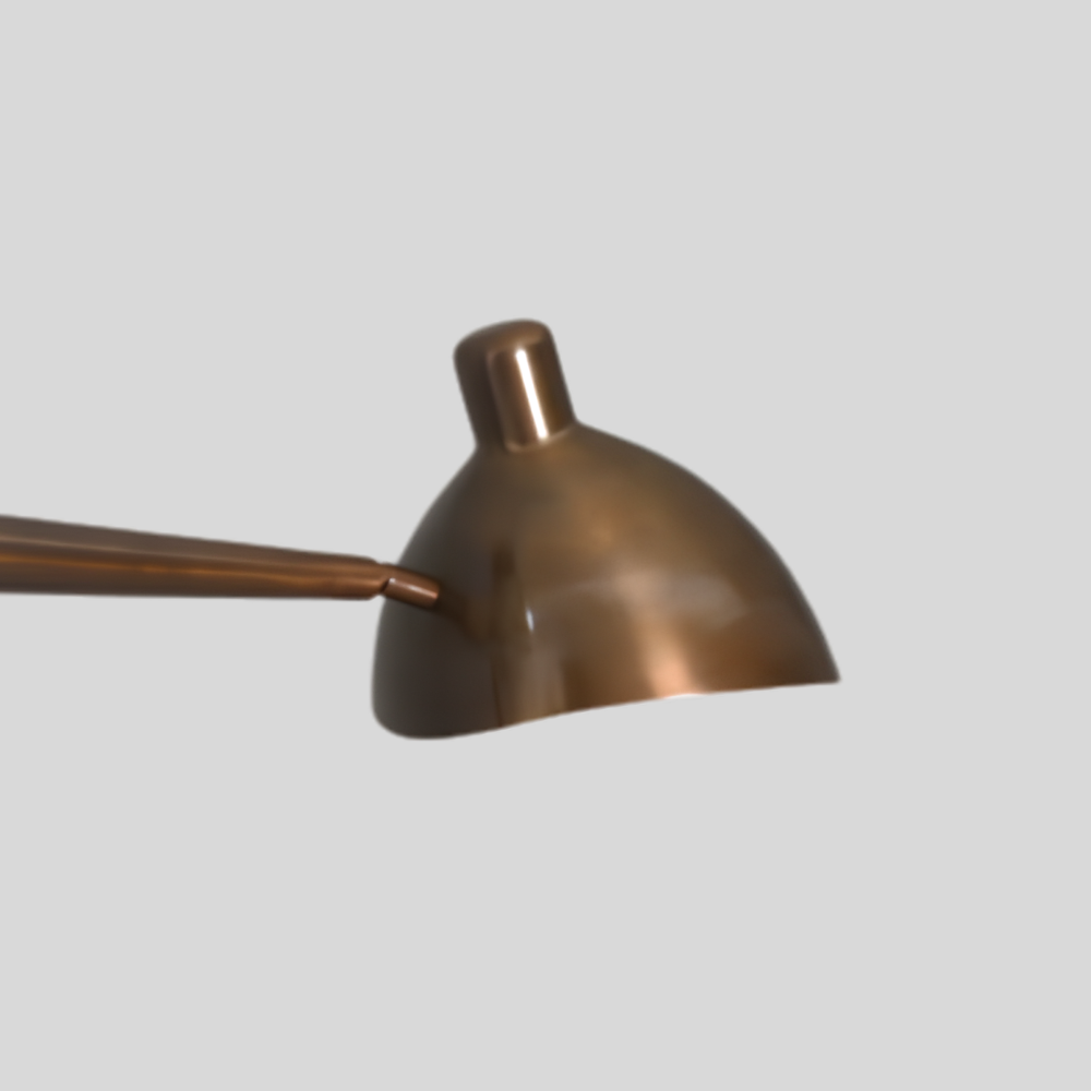 4 Light Brass Linear Chandelier - Mid Century Dome Shade Ceiling Light