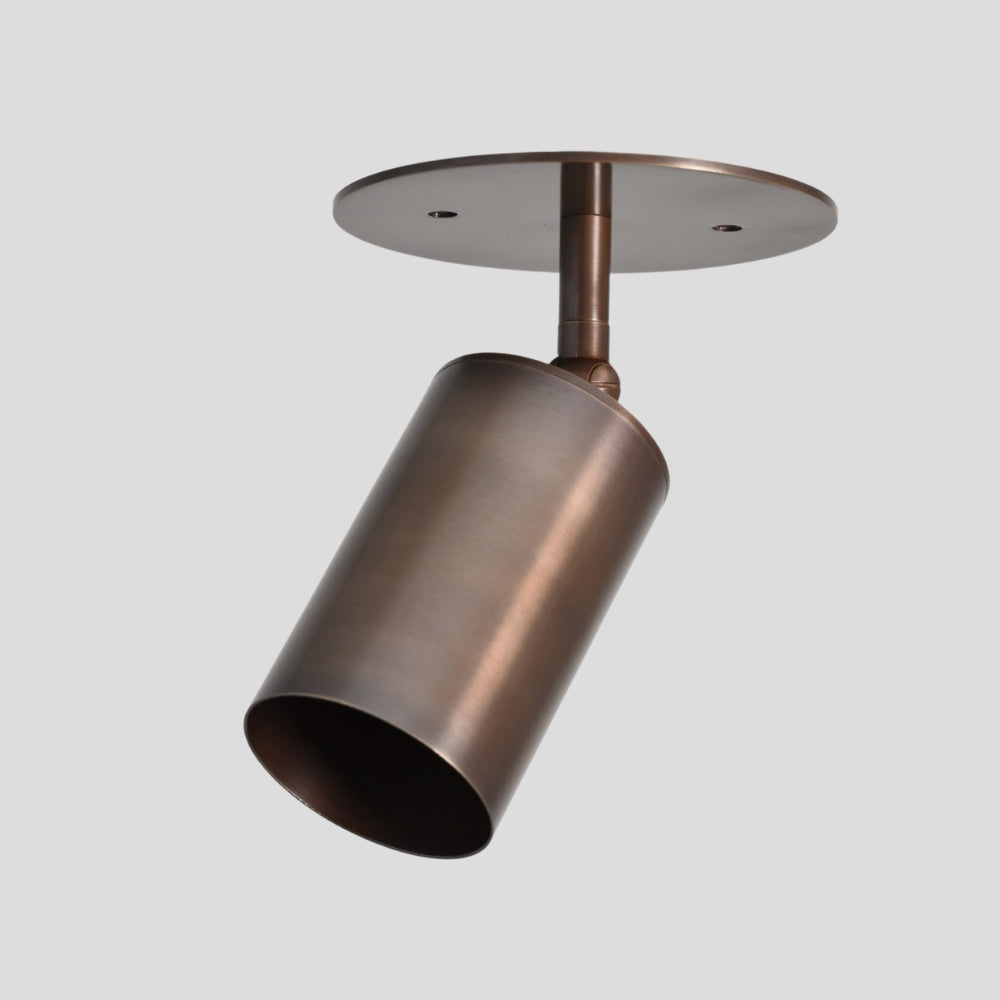 brass flush mount spot light with adjustable head for ceiling lighting