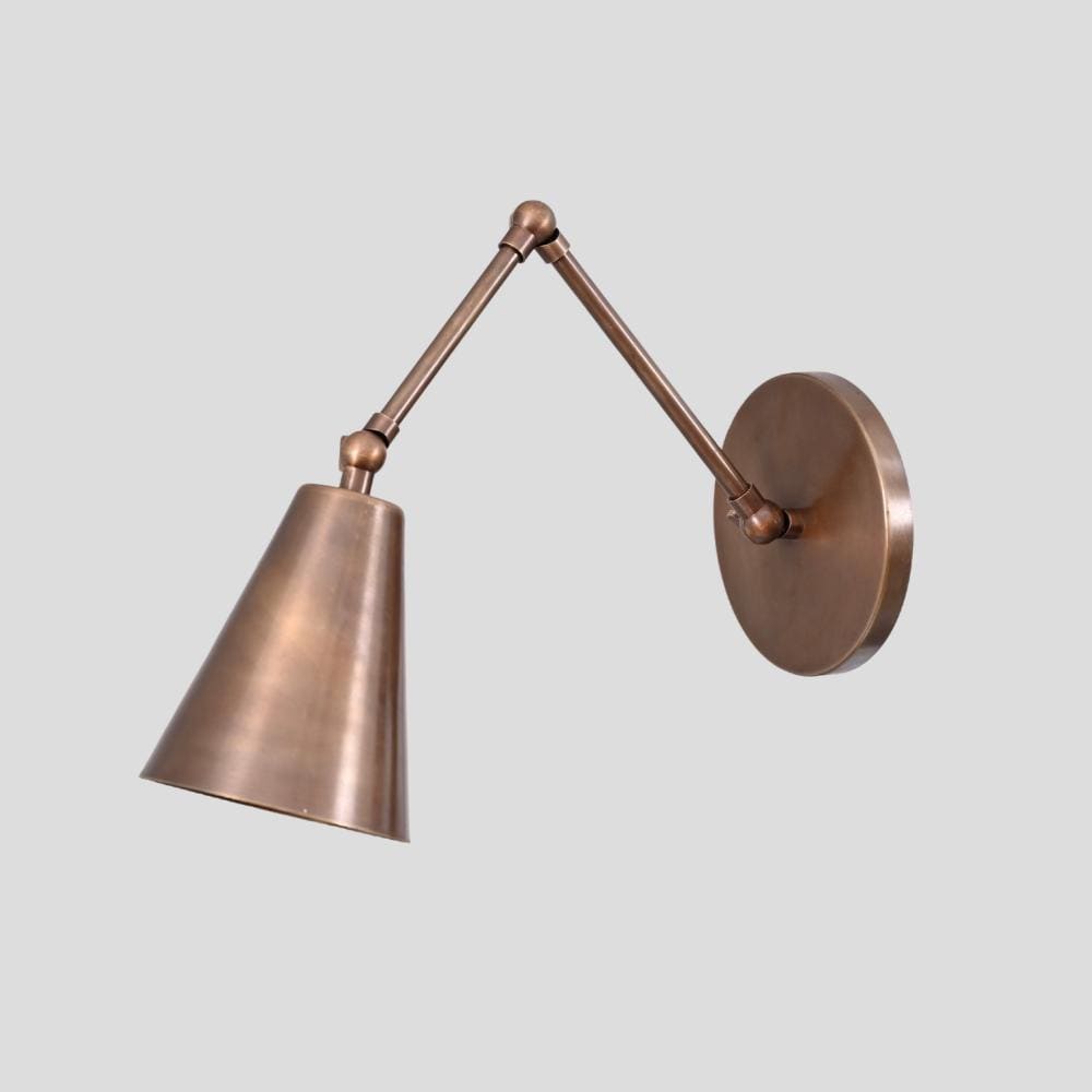 Articulated Brass Wall Sconce, handmade lamp designed by LightCove