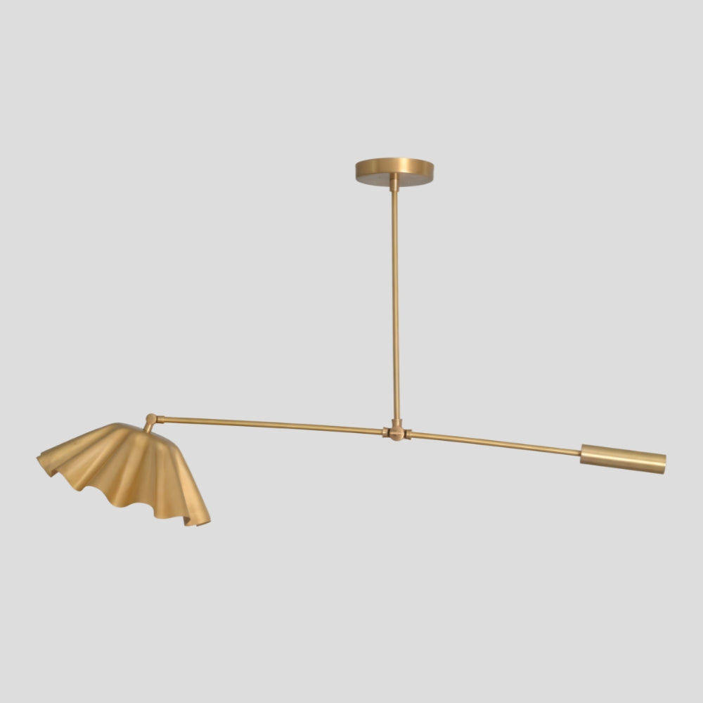 mid century modern brass swing arm pendant lighting fixture