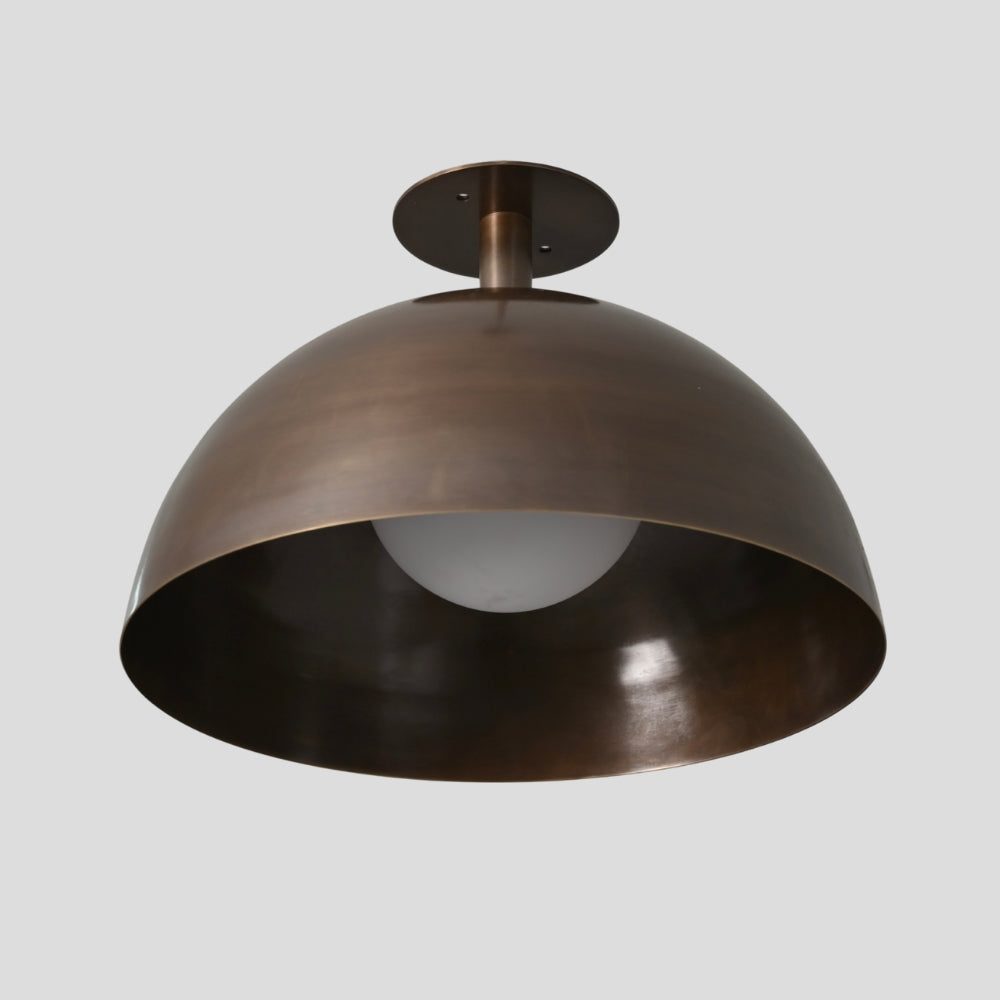 handcrafted brass glass globe dome semi flush mount ceiling light