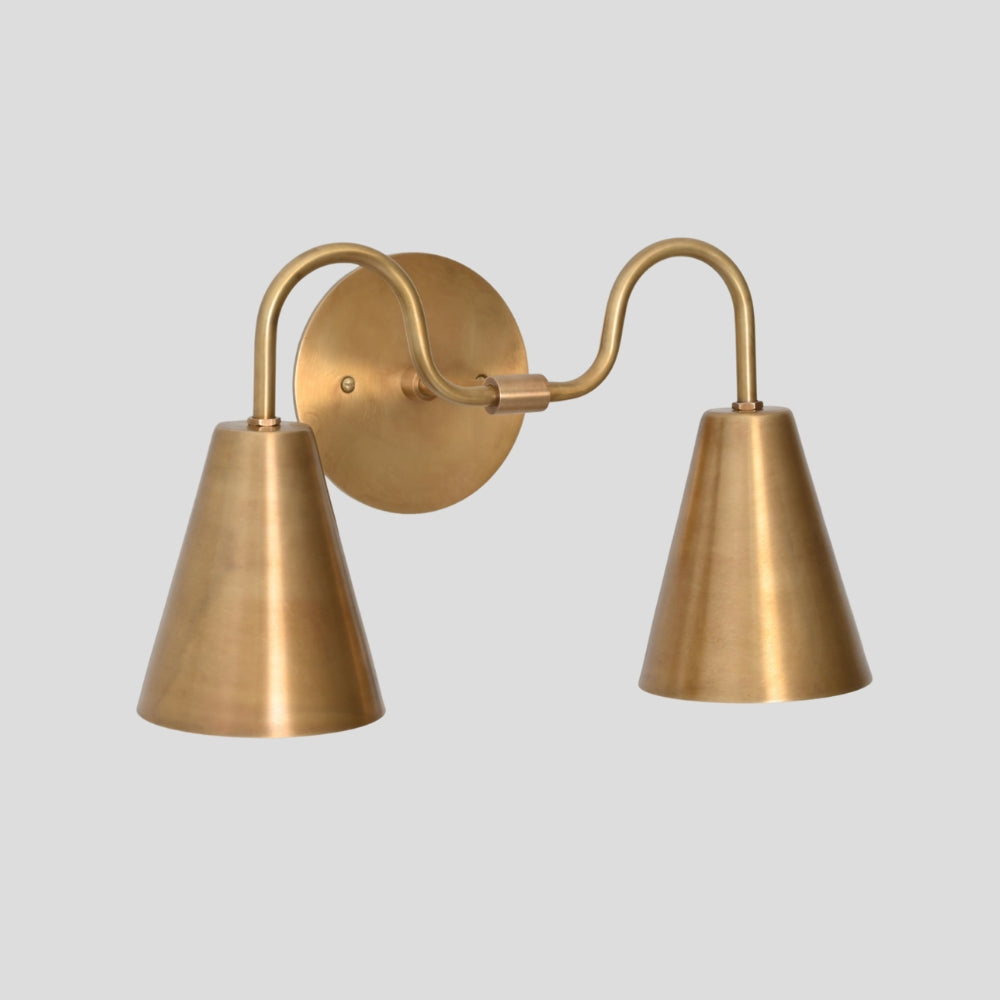 Wall Sconce Cone Vanity Light in Raw Brass