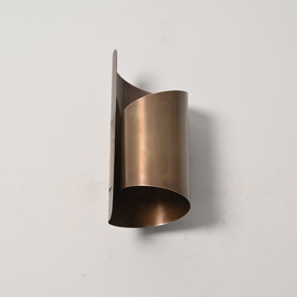 Curved Arc Wall Sconce in Antique Brass