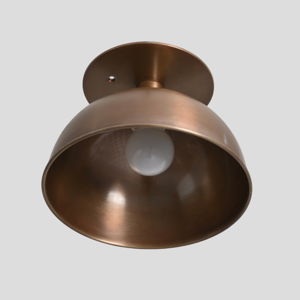 Mini brass ceiling light handmade in a modern design by LightCove