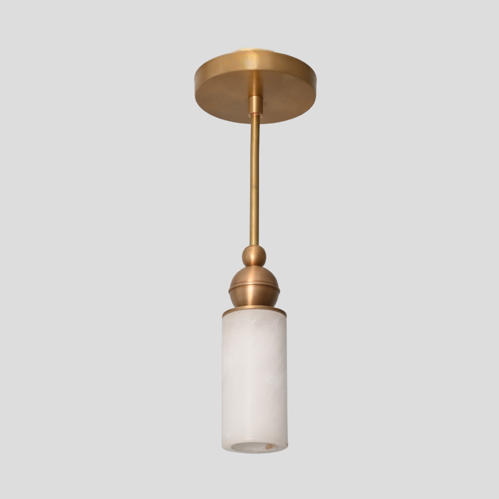 Brass alabaster marble pendant ceiling lamp