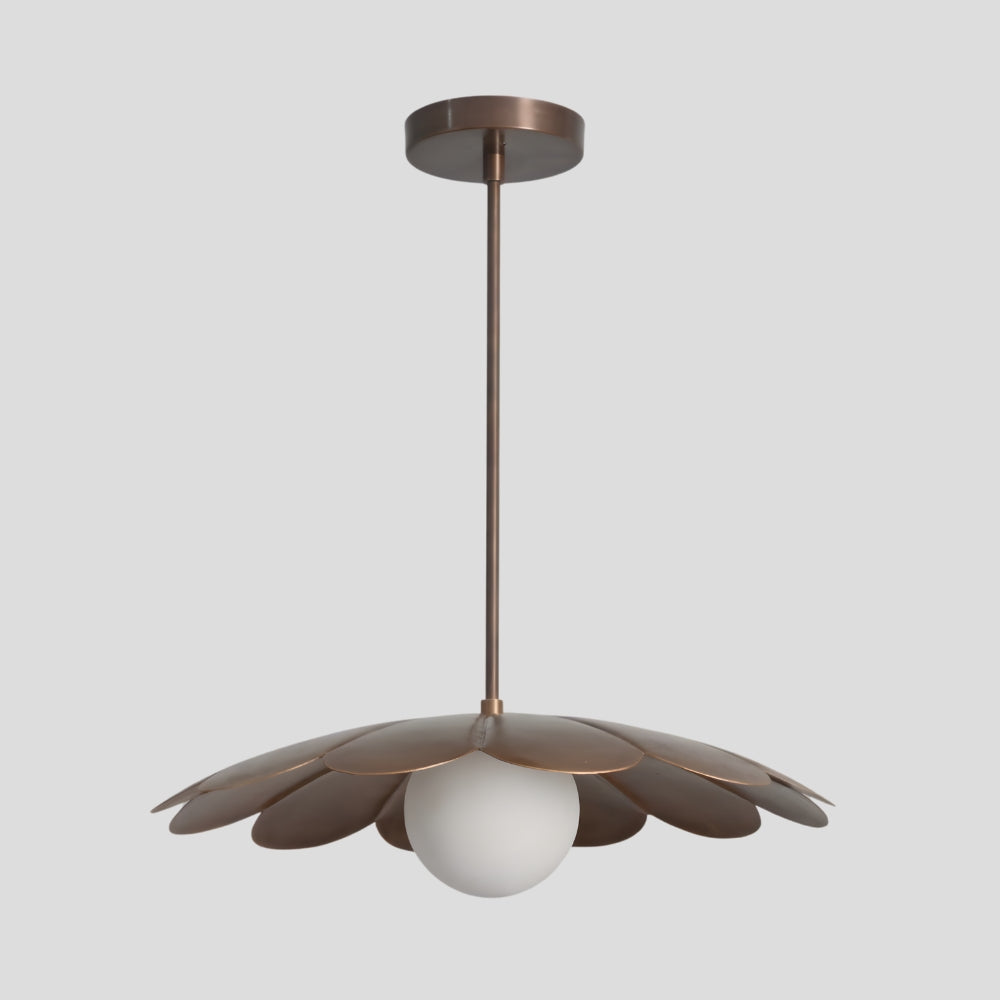 brass petal shade ceiling light modern flush mount