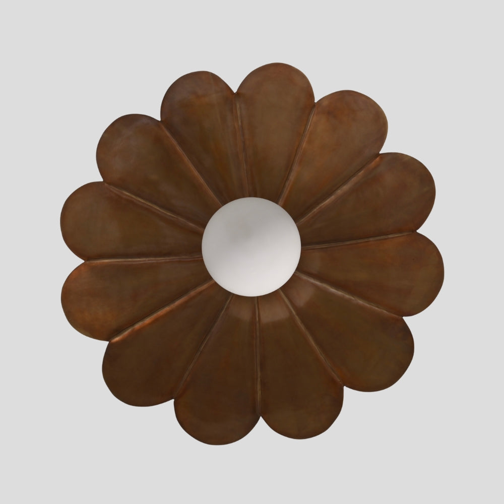 handmade brass flower flush mount ceiling light