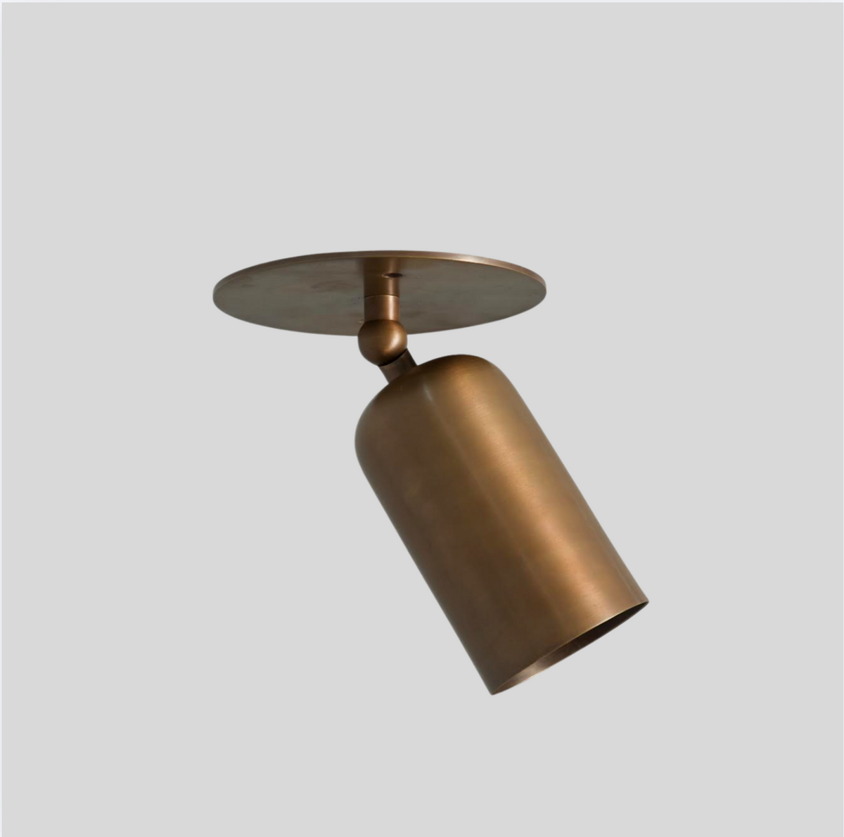 Brass Rounded Cylinder Spot Light - Minimalist Adjustable Flush Mount