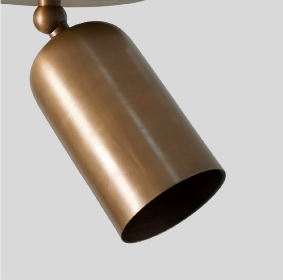 Brass Rounded Cylinder Spot Light - Minimalist Adjustable Flush Mount