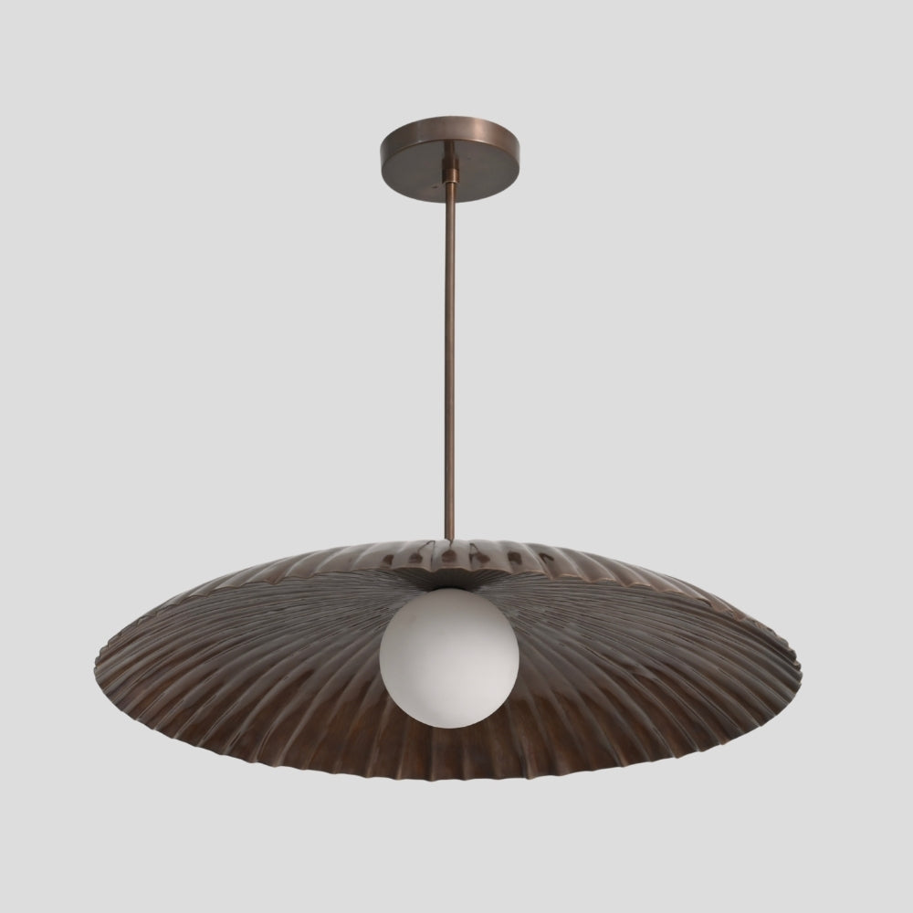 Large Spike Glass Globe in Antique Brass