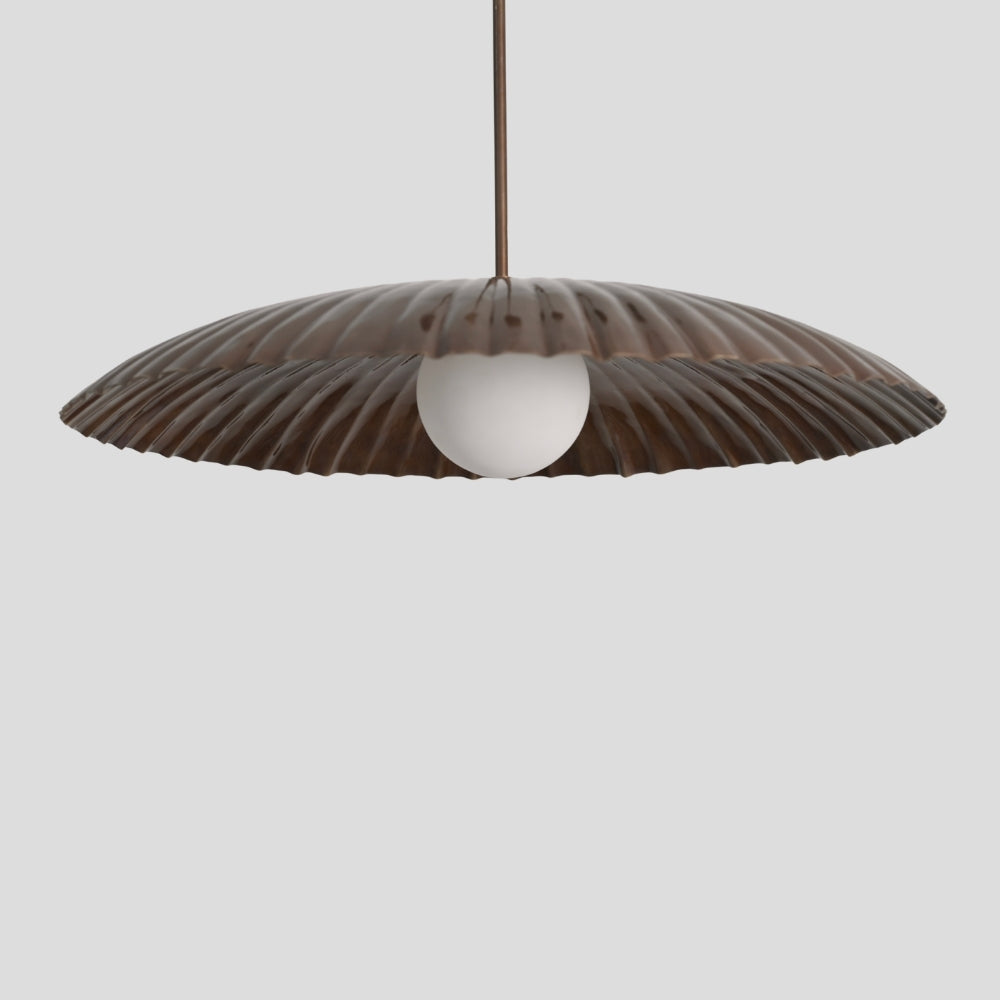 Large Spike Glass Globe in Antique Brass