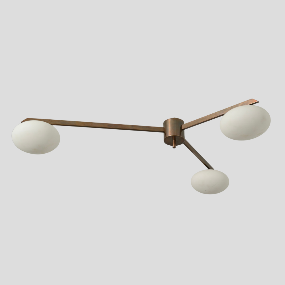 modern chandelier with 3 glass globe on a gray background a pure handcrafted ceiling light by LightCove