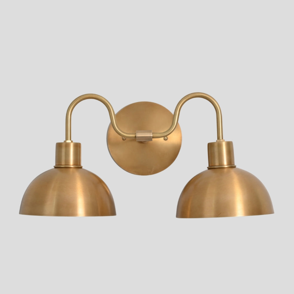 Wall Sconce Round Vanity Light in Raw Brass