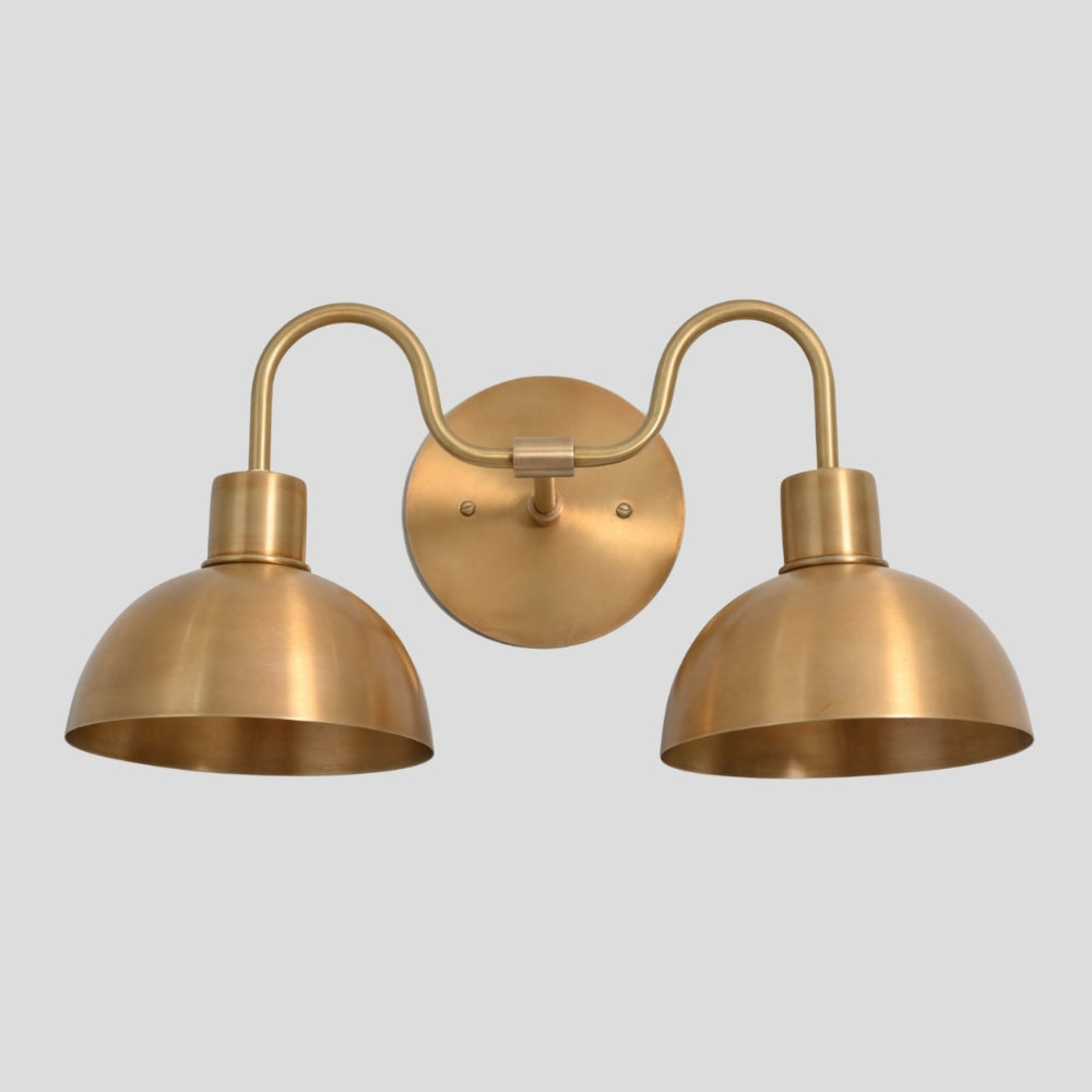Wall Sconce Round Vanity Light in Raw Brass