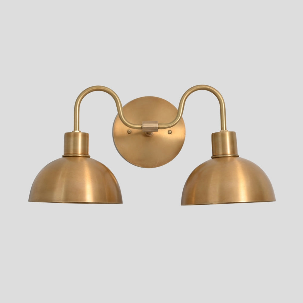 Wall Sconce Round Vanity Light in Raw Brass
