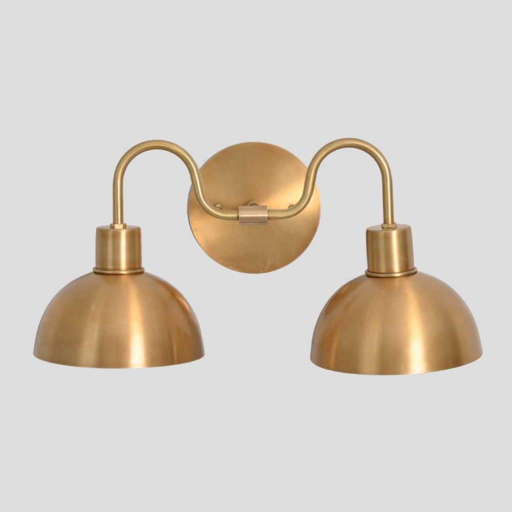 Wall Sconce Round Vanity Light in Raw Brass
