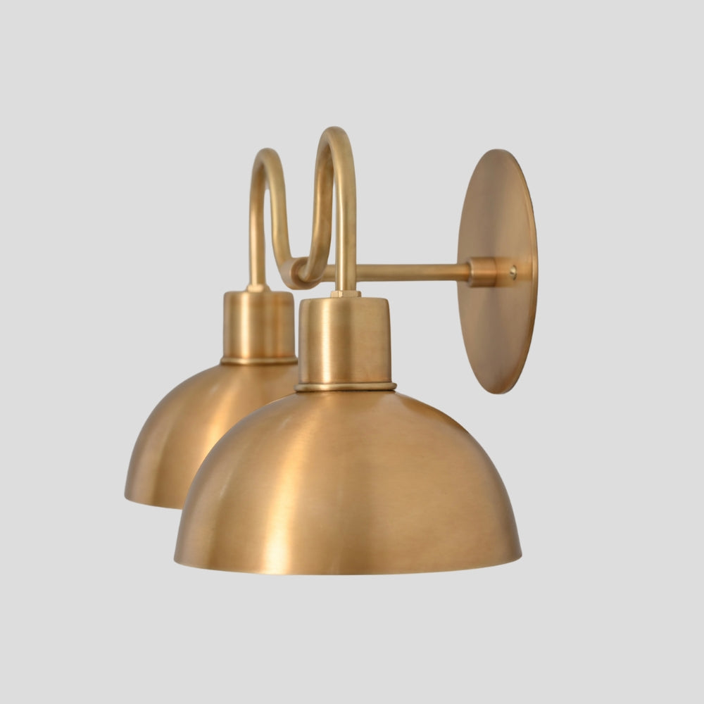 Wall Sconce Round Vanity Light in Raw Brass