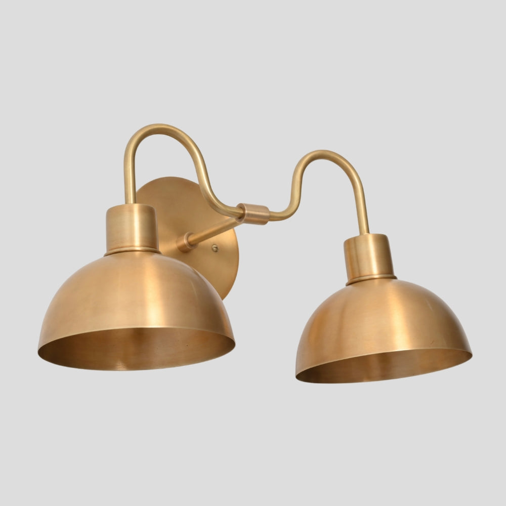 Wall Sconce Round Vanity Light in Raw Brass