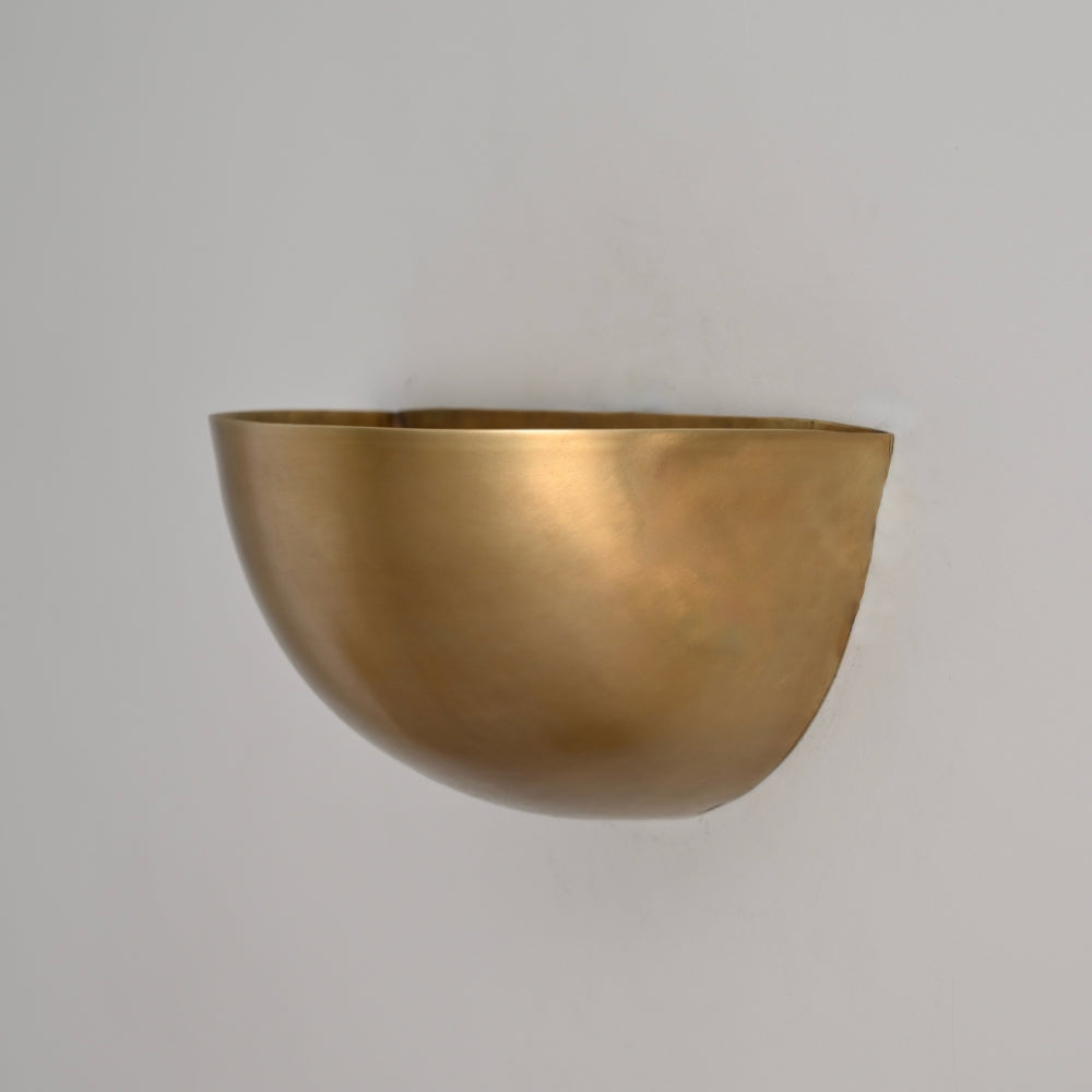 Modern brass moon wall sconce handcrafted by LightCove