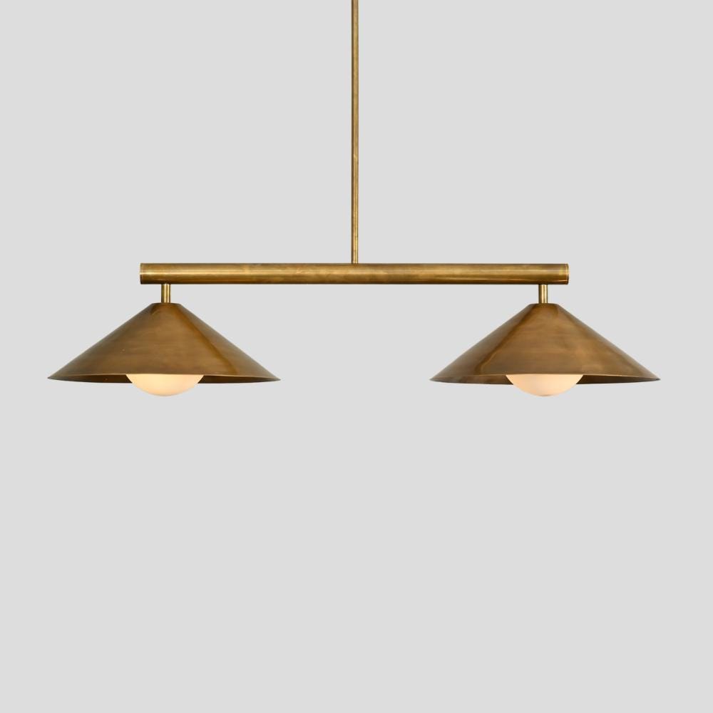 Pendant Light Mid century modern Antique Brass Black Orb Sputnik Italian linear Handmade Vintage