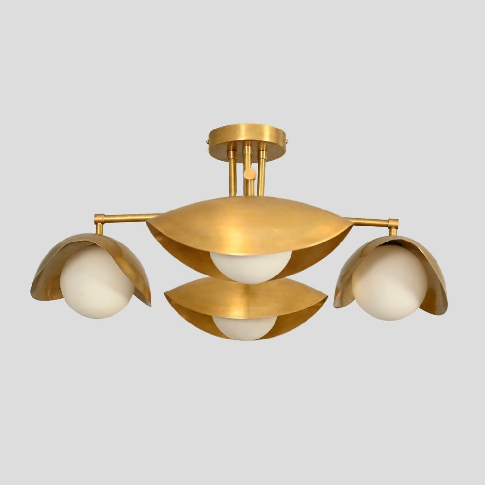 Handmade Mid-Century Modern Brass Sputnik Chandelier