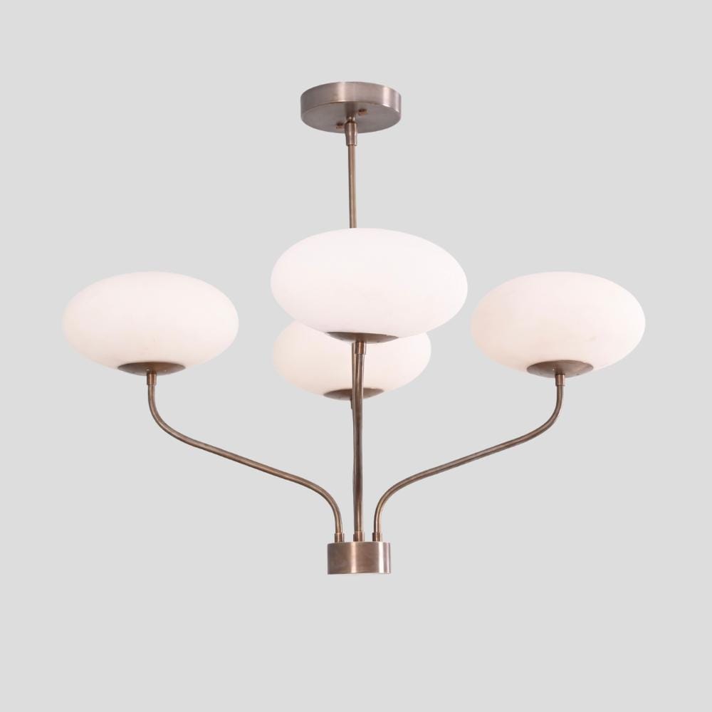4 Light Globe Brass Chandelier