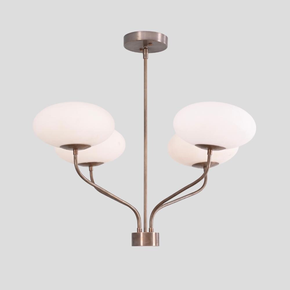 4 Light Globe Brass Chandelier