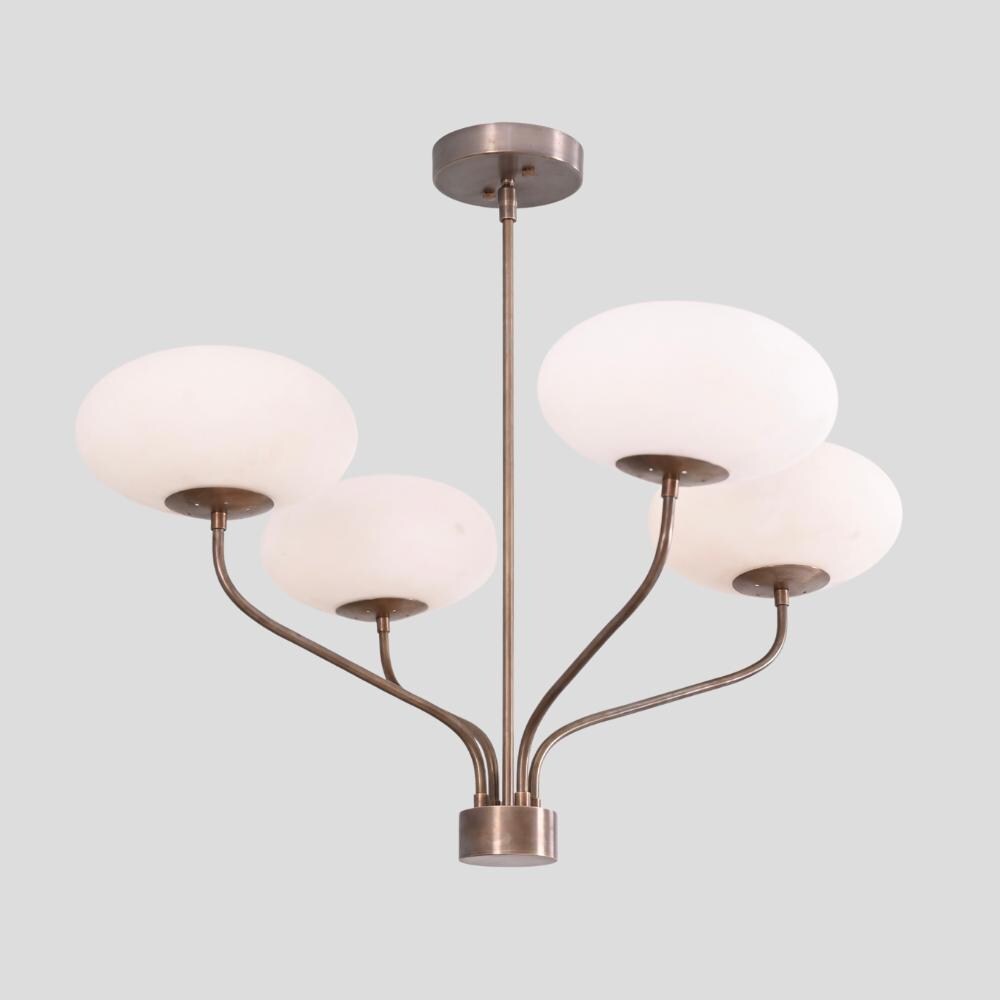 4 Light Globe Brass Chandelier