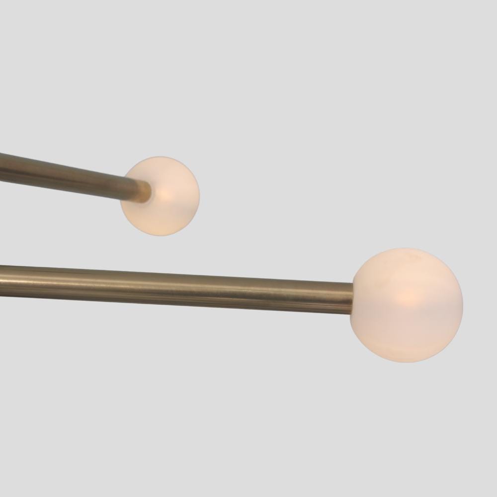 4-Light Globe Linear Brass Chandelier